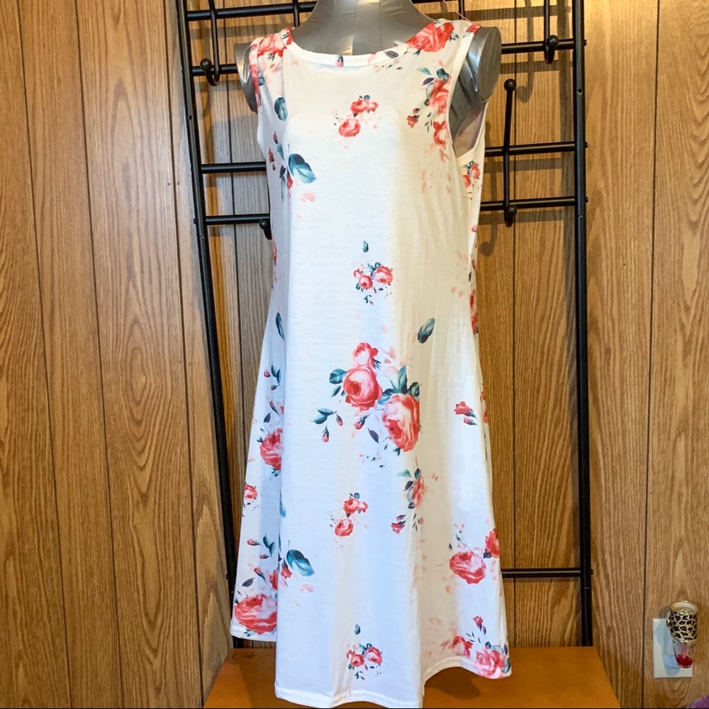 White floral dress